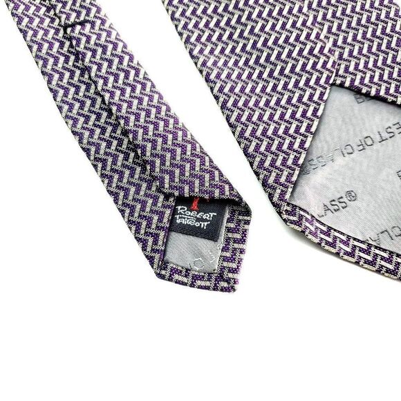 Robert Talbott Best Of Class Nordstrom Silk Tie Woven Purple Short Wide - Picture 5 of 8
